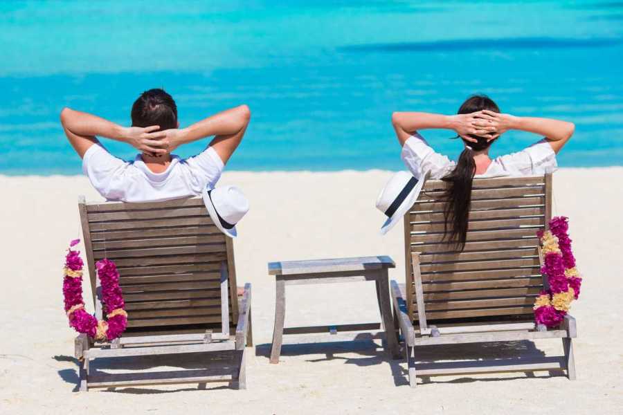 Couple enjoying a tropical vacation